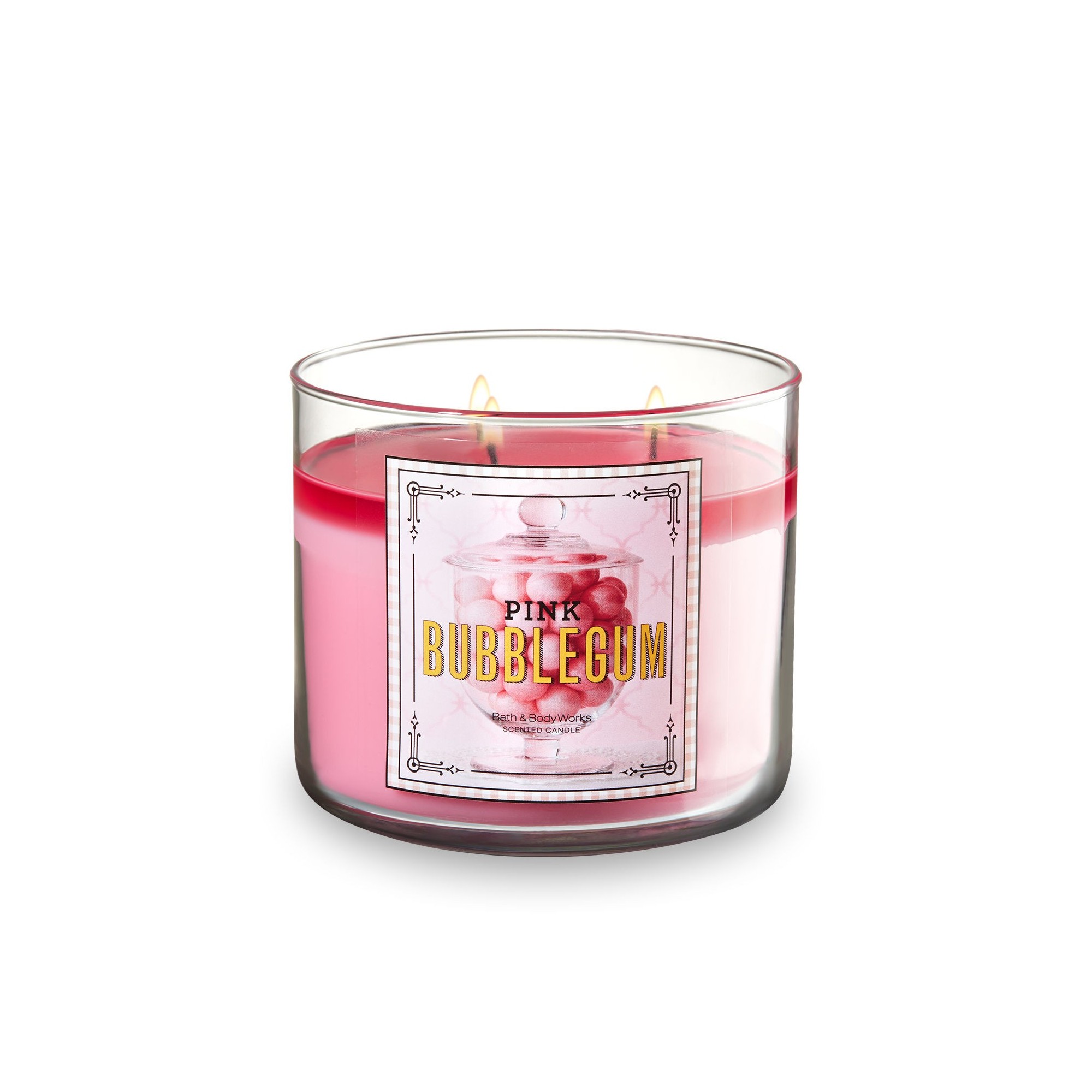 Bath & Body Works Pink Bubblegum 3 Wick Scented Candle Bougie Parfumée ...