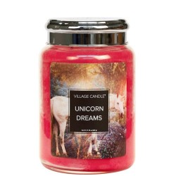 Village Candle Unicorn Dreams Large Glass Jar - Fantasy Collection