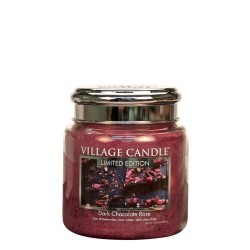 Village Candle Dark Chocolate Rose Medium Glass Jar