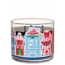 Bath & Body Works Land Of Sweets Blueberry Sugar 3 Wick Scented Candle