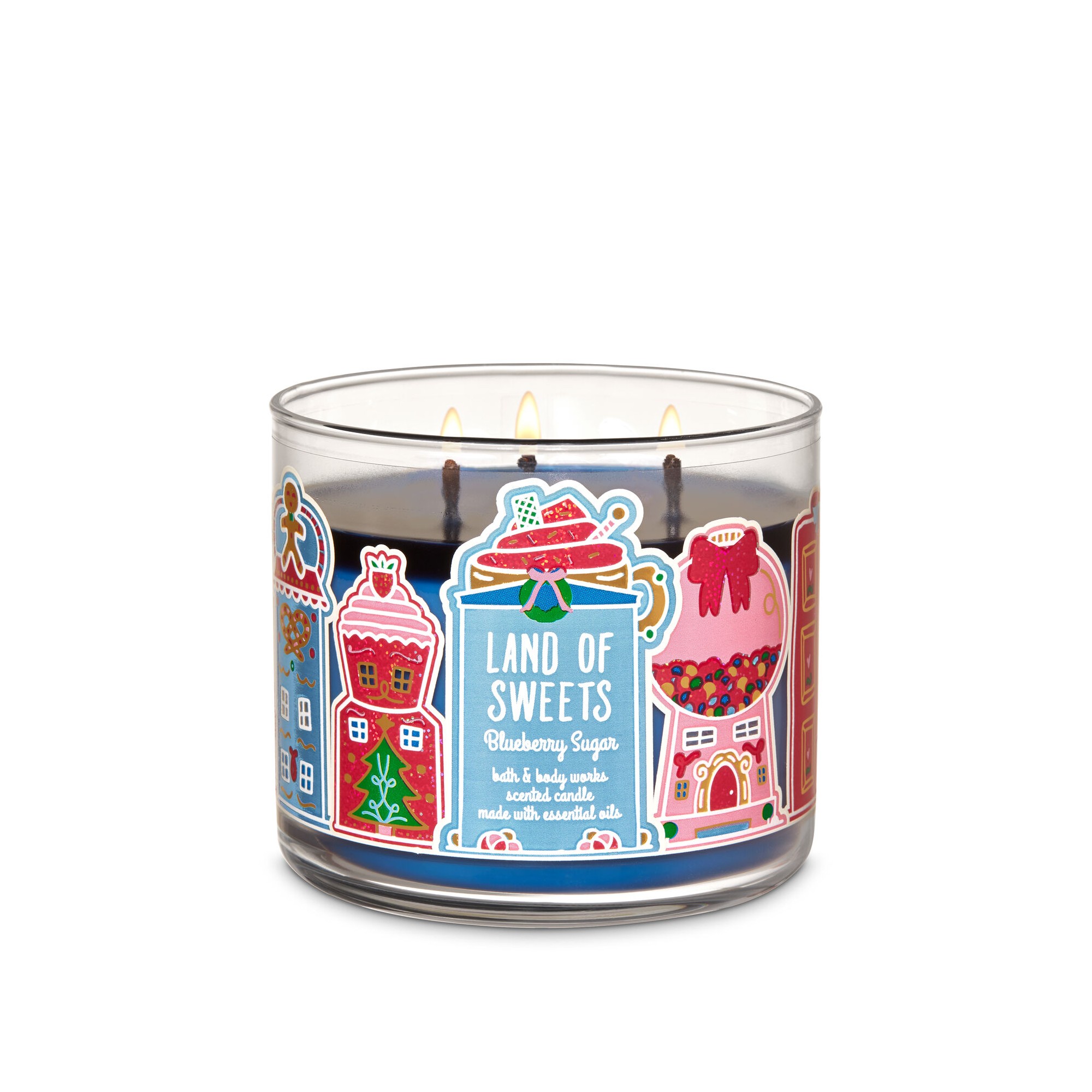 Bath & Body Works Land Of Sweets Blueberry Sugar 3 Wick Scented Candle