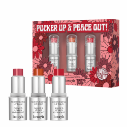 Benefit Cosmetics Pucker Up & Peace Out Moisturising Lip Balm Trio Set