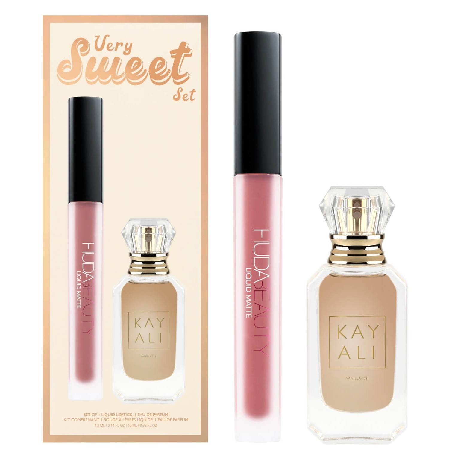 Kit Huda X Kayali - Trio De Parfums Ou Maquillage, Teinte Rouge, Neuf Emballé