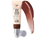 IT Cosmetics CC+ Nude Glow Lightweight Foundation + Glow Serum with SPF 40 & Niacinamide Deep Bronze