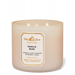 Bath & Body Works White Barn Vanilla Bean 3 Wick Scented Candle