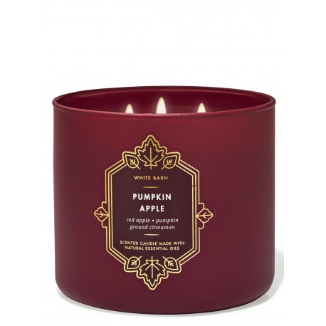 Bath & Body Works White Barn Pumpkin Apple 3 Wick Scented Candle