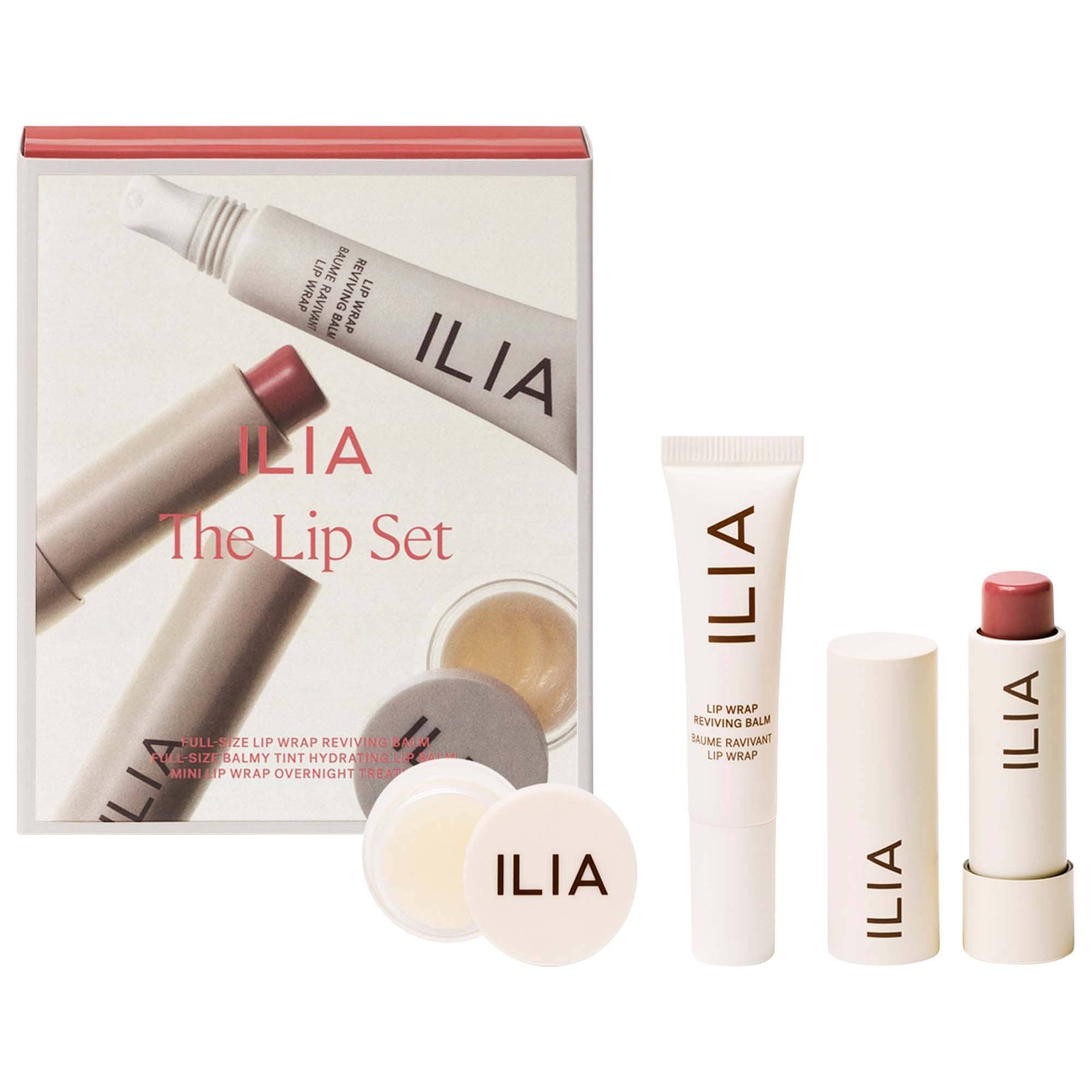 Ilia The Lip Set Beyond Lip Service 3-Piece Lip treatment & Lip Balm Set