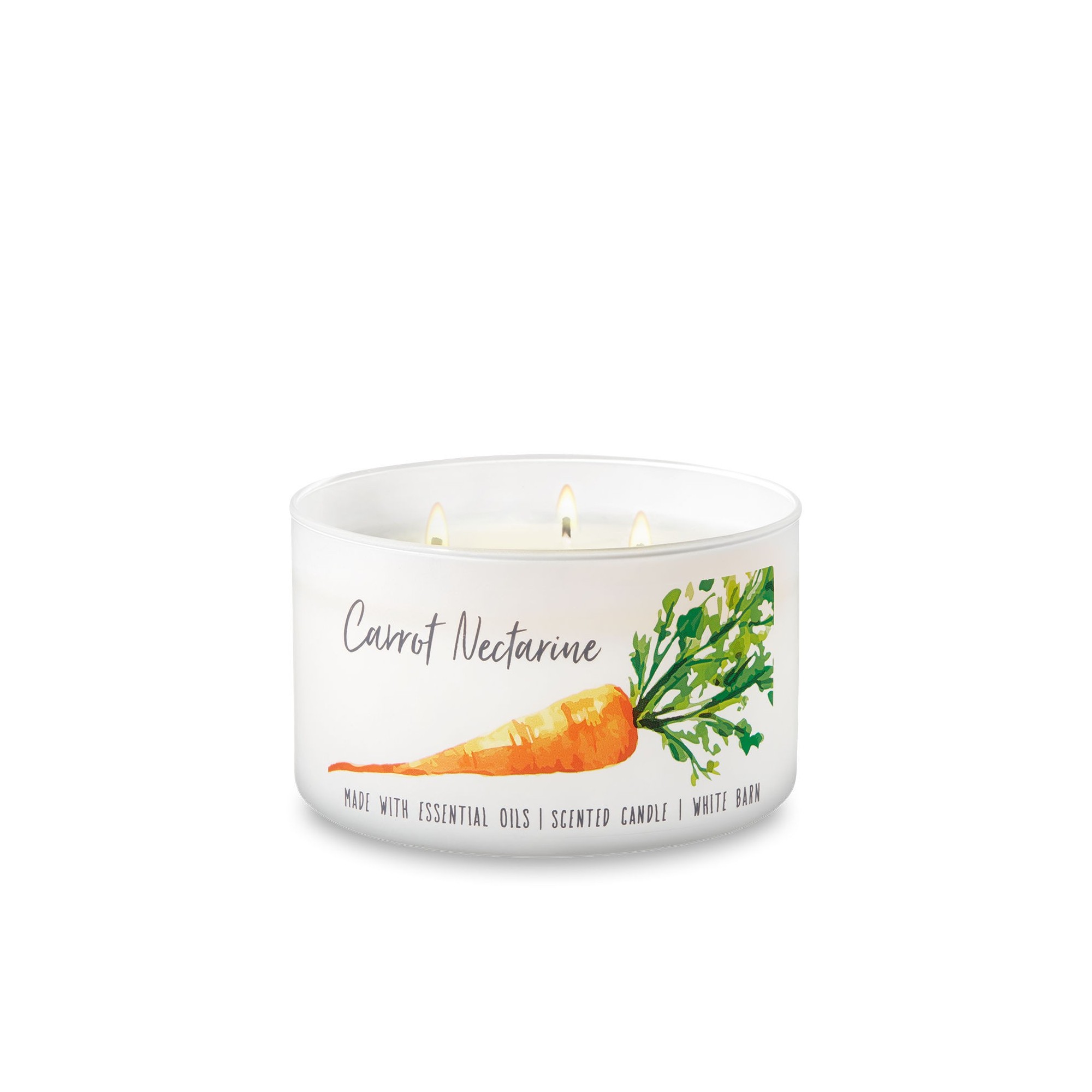 Bath & Body Works White Barn Carrot Nectarine 3 Wick Scented Candle