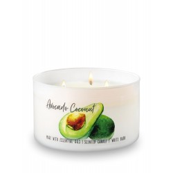 Bath & Body Works White Barn Avocado Coconut 3 Wick Scented Candle