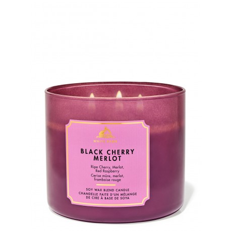 Bath & Body Works White Barn Black Cherry Merlot 3 Wick Scented Candle