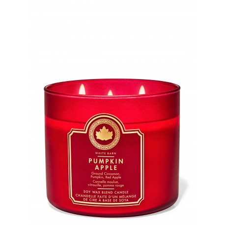 Bath & Body Works White Barn Pumpkin Apple 3 Wick Scented Candle
