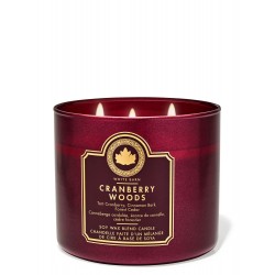 Bath & Body Works White Barn Cranberry Woods 3 Wick Scented Candle