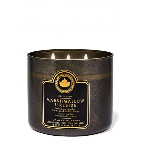 Bath & Body Works White Barn Marshmallow Fireside 3 Wick Scented Candle
