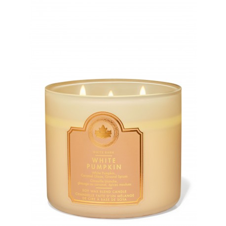Bath & Body Works White Barn White Pumpkin 3 Wick Scented Candle