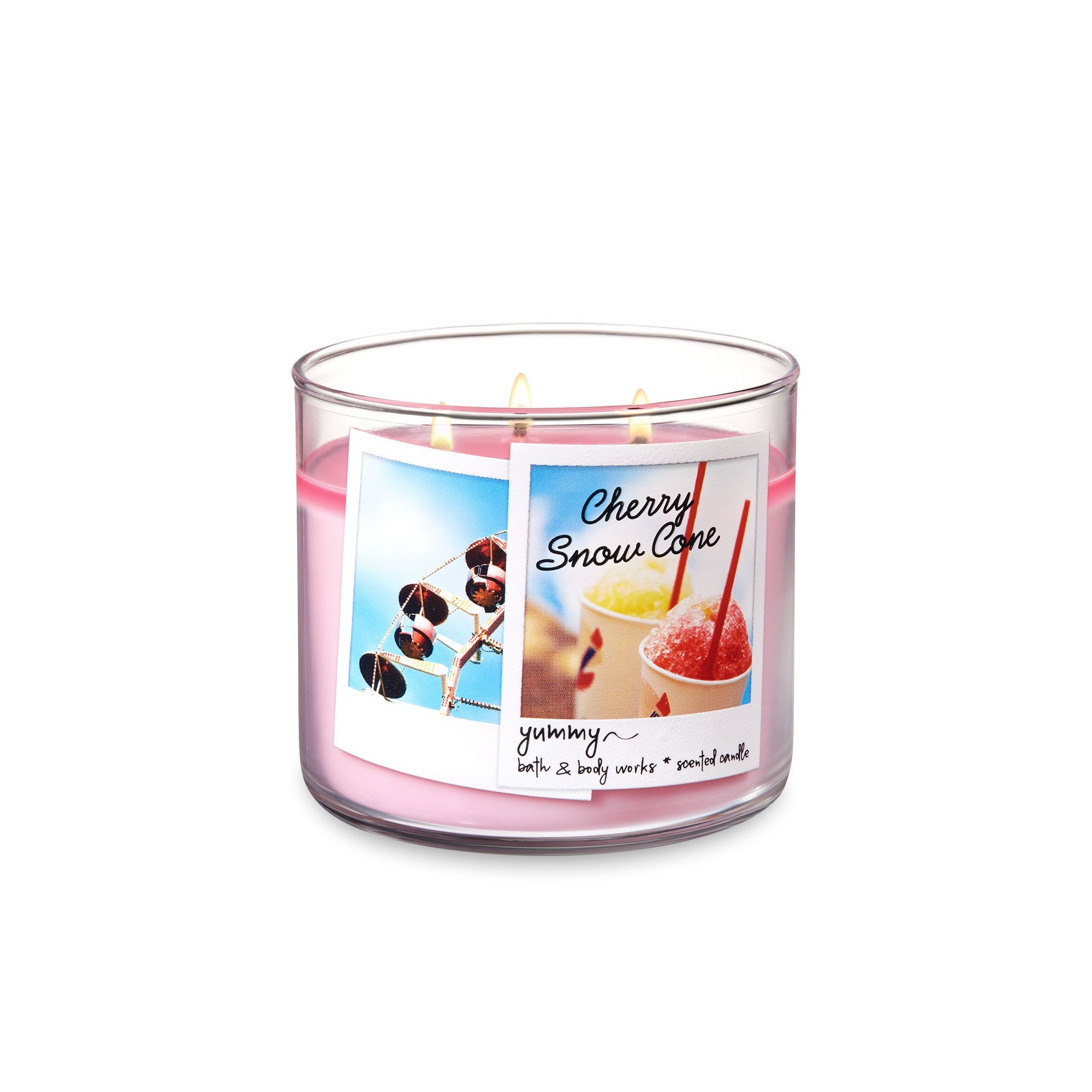 Bath & Body Works Cherry Snow Cone 3 Wick Scented Candle