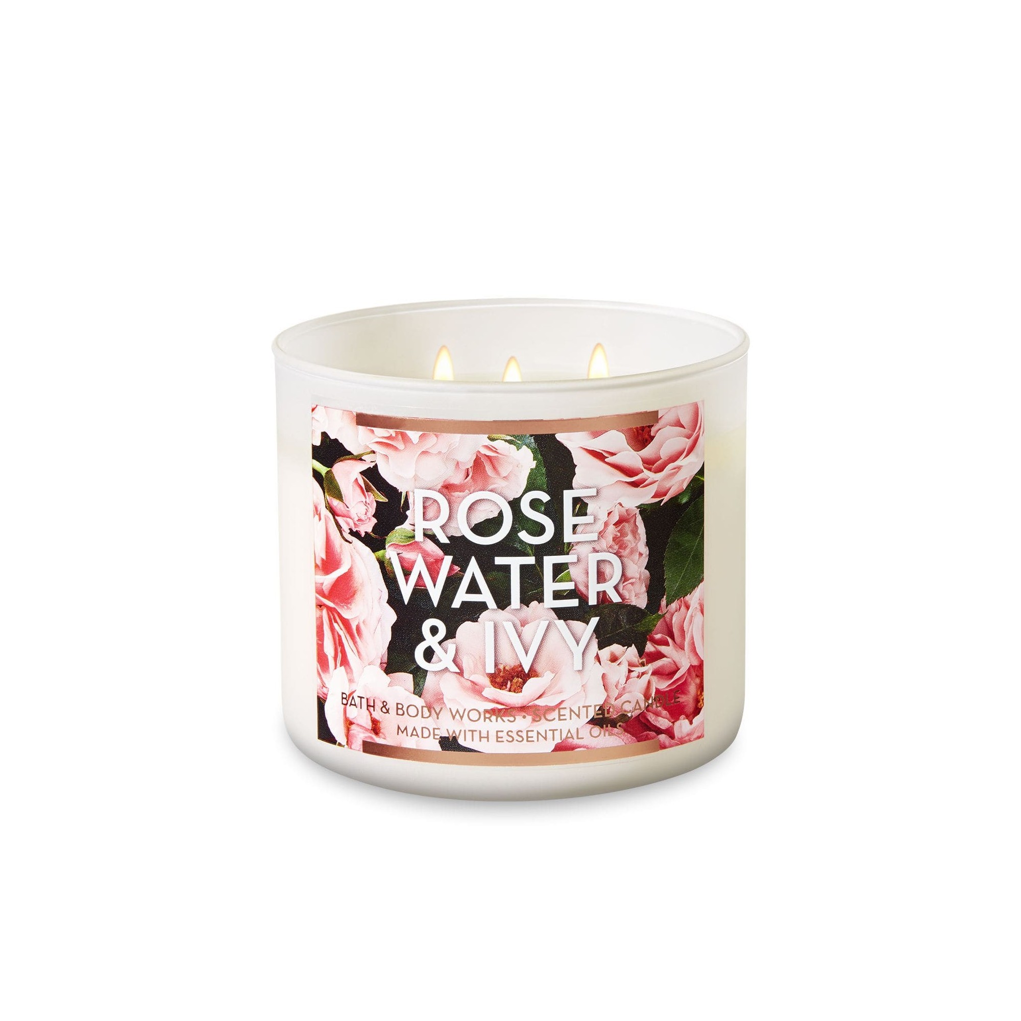 Bath & Body Works Rose Water & Ivy 3 Wick Scented Candle