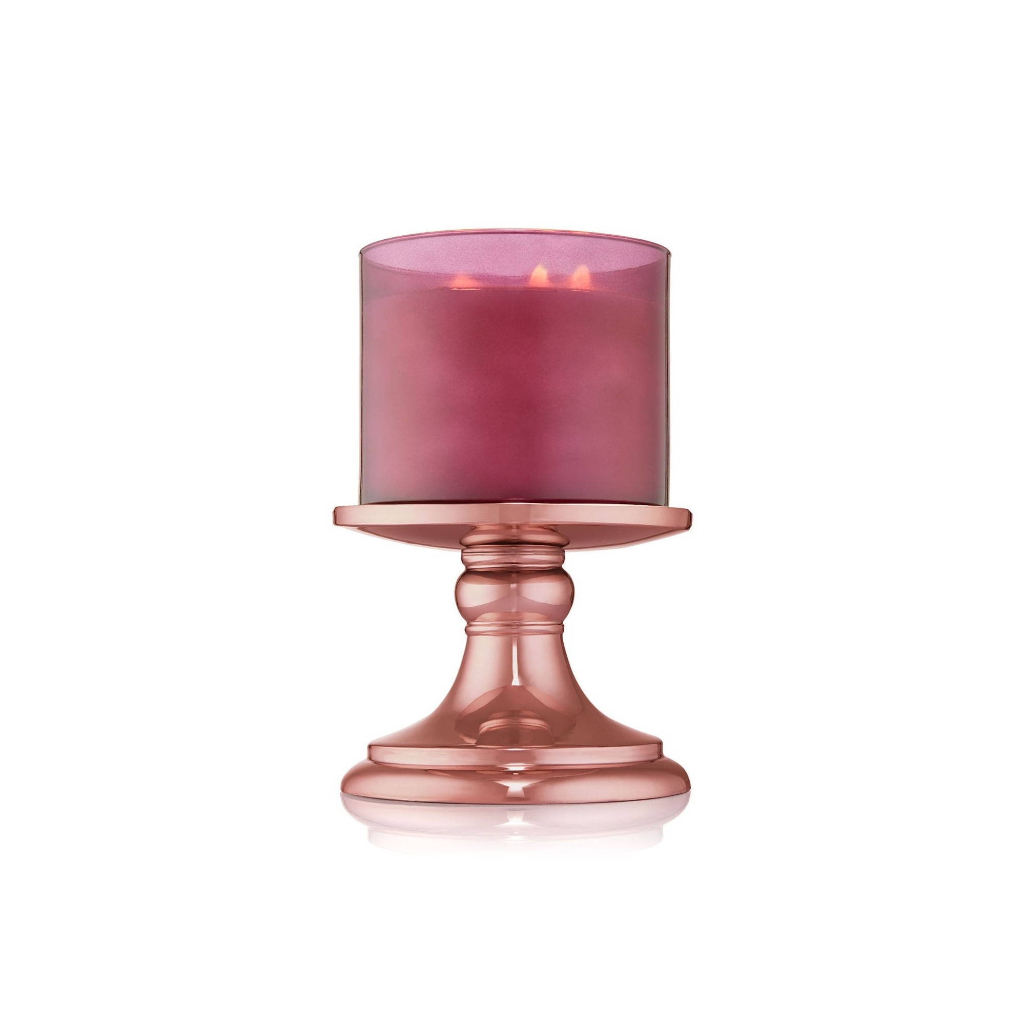 Bath & Body Works Rose Gold Pedestal 3 Wick Candle Holder
