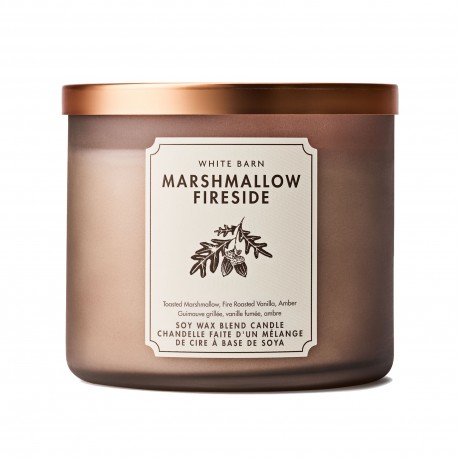 Bath & Body Works White Barn Marshmallow Fireside 3 Wick Scented Candle