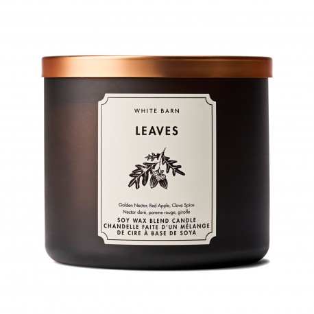 Bath & Body Works White Barn Leaves 3 Wick Scented Candle