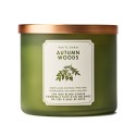 Bath & Body Works White Barn Autumn Woods 3 Wick Scented Candle
