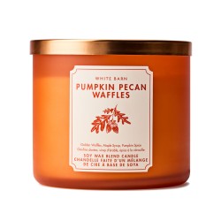 Bath & Body Works White Barn Pumpkin Pecan Waffles 3 Wick Scented Candle