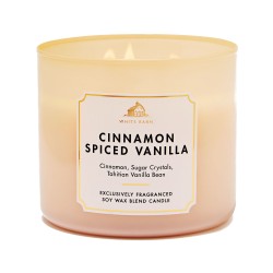 Bath & Body Works White Barn Cinnamon Spiced Vanilla 3 Wick Scented Candle