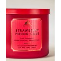 Bath & Body Works White Barn Strawberry Pound Cake 3 Wick Scented Candle