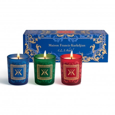Maison Francis Kurkdjian 1, 2, 3 Noël ! Trio De Bougies Parfumées Édition limitée