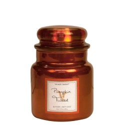 Village Candle Pumpkin Tweed Metallics Medium Jar Glass